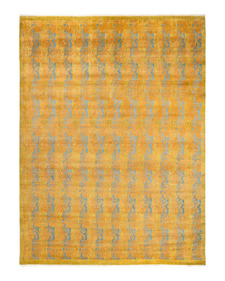 Traditional Mogul Green Wool Area Rug 9' 3" x 12' 3" - Solo Rugs
