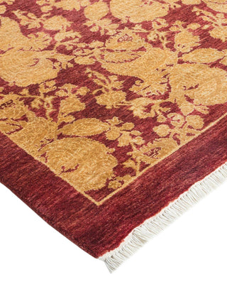 Traditional Mogul Red Wool Area Rug 9' 1" x 11' 9" - Solo Rugs