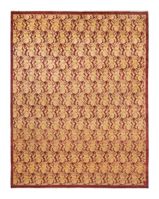 Traditional Mogul Red Wool Area Rug 9' 1" x 11' 9" - Solo Rugs