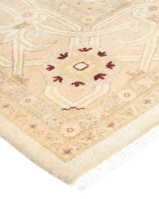 Traditional Mogul Ivory Wool Area Rug 9' 4" x 12' 1" - Solo Rugs