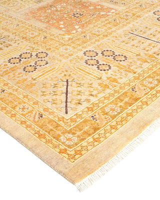Traditional Mogul Ivory Wool Area Rug 9' 0" x 12' 6" - Solo Rugs
