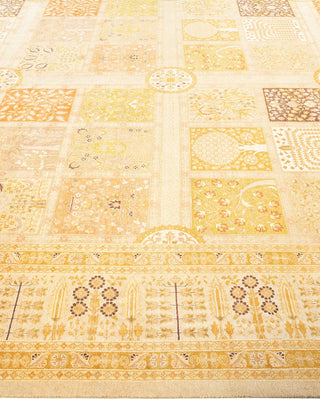 Traditional Mogul Ivory Wool Area Rug 9' 0" x 12' 6" - Solo Rugs