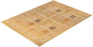 Traditional Mogul Ivory Wool Area Rug 9' 0" x 12' 6" - Solo Rugs