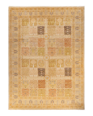 Traditional Mogul Ivory Wool Area Rug 9' 0" x 12' 6" - Solo Rugs