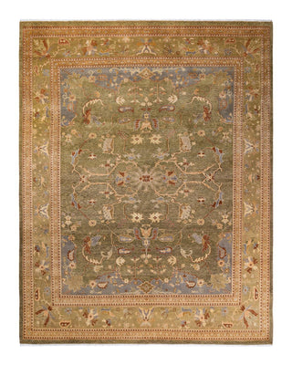 Contemporary Eclectic Green Wool Area Rug 8' 2" x 10' 2" - Solo Rugs