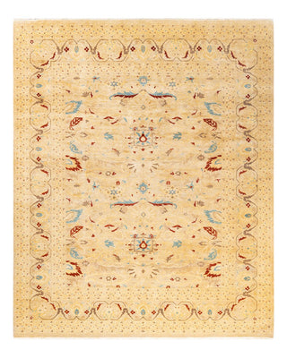 Contemporary Eclectic Ivory Wool Area Rug 8' 3" x 9' 10" - Solo Rugs