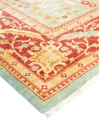 Contemporary Eclectic Light Blue Wool Area Rug 8' 0" x 10' 1" - Solo Rugs