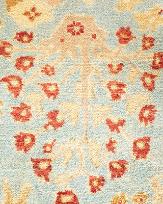 Contemporary Eclectic Light Blue Wool Area Rug 8' 0" x 10' 1" - Solo Rugs