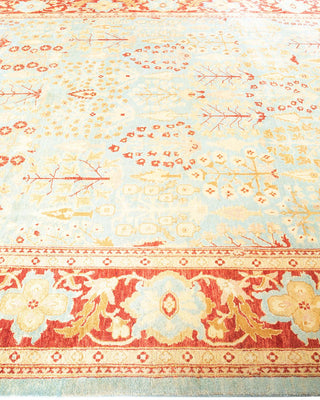 Contemporary Eclectic Light Blue Wool Area Rug 8' 0" x 10' 1" - Solo Rugs