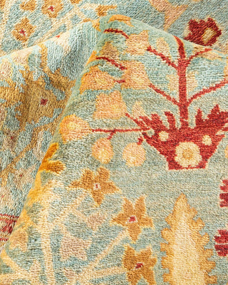 Contemporary Eclectic Light Blue Wool Area Rug 8' 0" x 10' 1" - Solo Rugs
