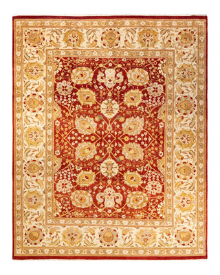 Contemporary Eclectic Red Wool Area Rug 9' 2" x 11' 7" - Solo Rugs
