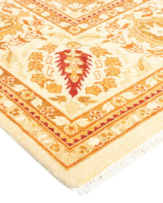 Contemporary Eclectic Ivory Wool Area Rug 9' 1" x 12' 1" - Solo Rugs