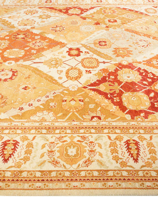 Contemporary Eclectic Ivory Wool Area Rug 9' 1" x 12' 1" - Solo Rugs