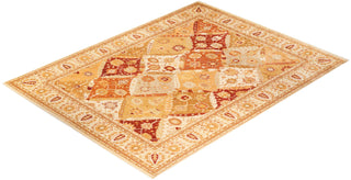 Contemporary Eclectic Ivory Wool Area Rug 9' 1" x 12' 1" - Solo Rugs