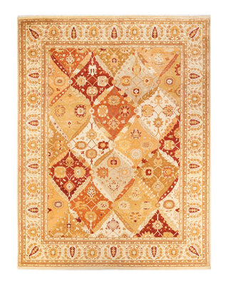 Contemporary Eclectic Ivory Wool Area Rug 9' 1" x 12' 1" - Solo Rugs