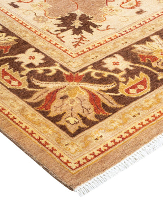 Contemporary Eclectic Brown Wool Area Rug 6' 0" x 9' 3" - Solo Rugs