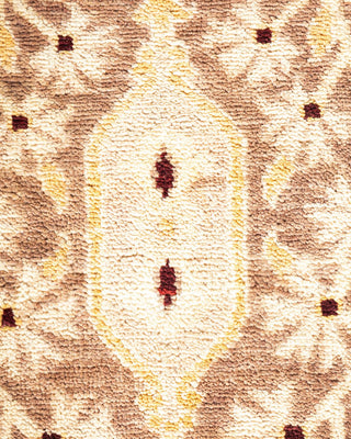 Contemporary Eclectic Brown Wool Area Rug 5' 10" x 8' 9" - Solo Rugs