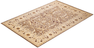 Contemporary Eclectic Brown Wool Area Rug 5' 10" x 8' 9" - Solo Rugs