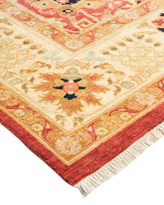 Contemporary Eclectic Orange Wool Area Rug 5' 10" x 8' 10" - Solo Rugs