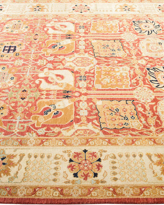 Contemporary Eclectic Orange Wool Area Rug 5' 10" x 8' 10" - Solo Rugs
