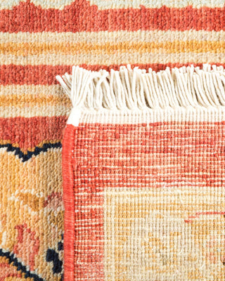Contemporary Eclectic Orange Wool Area Rug 5' 10" x 8' 10" - Solo Rugs