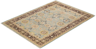 Contemporary Eclectic Light Blue Wool Area Rug 6' 3" x 8' 5" - Solo Rugs