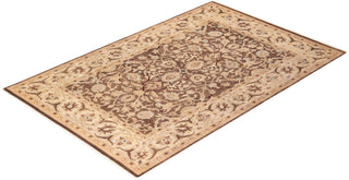 Contemporary Eclectic Brown Wool Area Rug 6' 0" x 9' 2" - Solo Rugs