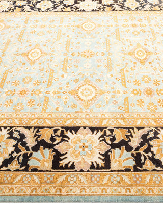 Contemporary Eclectic Light Blue Wool Area Rug 6' 3" x 7' 9" - Solo Rugs