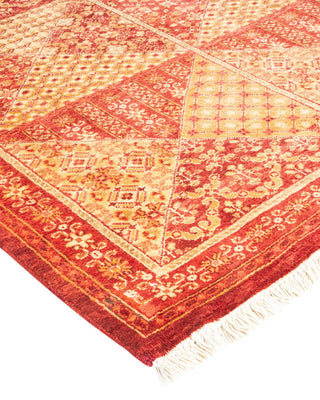 Contemporary Eclectic Orange Wool Area Rug 6' 2" x 8' 4" - Solo Rugs