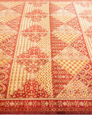 Contemporary Eclectic Orange Wool Area Rug 6' 2" x 8' 4" - Solo Rugs