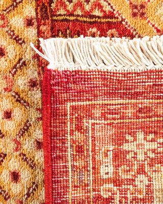 Contemporary Eclectic Orange Wool Area Rug 6' 2" x 8' 4" - Solo Rugs