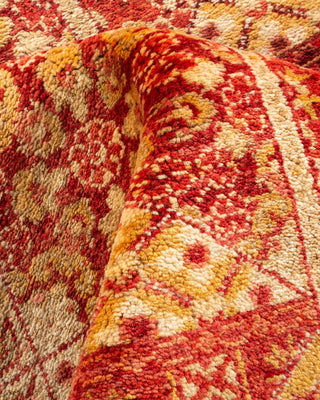 Contemporary Eclectic Orange Wool Area Rug 6' 2" x 8' 4" - Solo Rugs