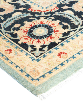 Contemporary Eclectic Light Blue Wool Area Rug 9' 1" x 12' 3" - Solo Rugs