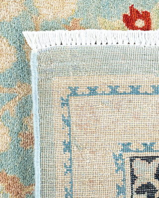 Contemporary Eclectic Light Blue Wool Area Rug 9' 1" x 12' 3" - Solo Rugs