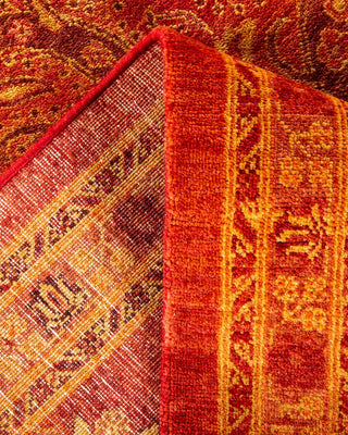 Contemporary Eclectic Orange Wool Area Rug 9' 0" x 12' 5" - Solo Rugs
