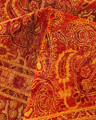 Contemporary Eclectic Orange Wool Area Rug 9' 0" x 12' 5" - Solo Rugs