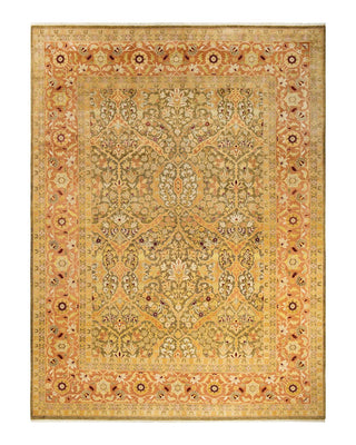 Contemporary Eclectic Green Wool Area Rug 9' 0" x 12' 0" - Solo Rugs