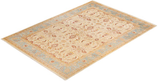 Contemporary Eclectic Ivory Wool Area Rug 9' 0" x 12' 7" - Solo Rugs