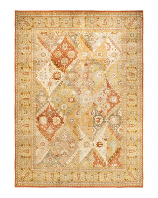 Contemporary Eclectic Orange Wool Area Rug 10' 0" x 13' 9" - Solo Rugs
