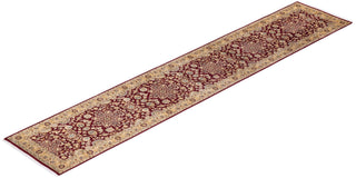 Traditional Mogul Red Wool Runner 2' 6" x 13' 6" - Solo Rugs
