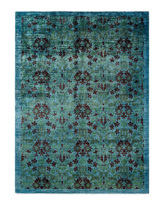 Contemporary Fine Vibrance Light Blue Wool Area Rug 9' 1" x 11' 10" - Solo Rugs