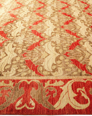 Contemporary Arts & Crafts Brown Wool Area Rug 8' 2" x 11' 5" - Solo Rugs