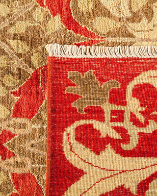 Contemporary Arts & Crafts Brown Wool Area Rug 8' 2" x 11' 5" - Solo Rugs