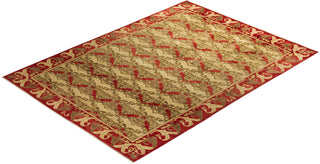 Contemporary Arts & Crafts Brown Wool Area Rug 8' 2" x 11' 5" - Solo Rugs