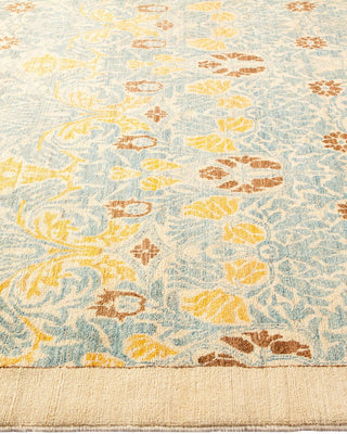 Contemporary Arts & Crafts Ivory Wool Area Rug 6' 2" x 8' 10" - Solo Rugs