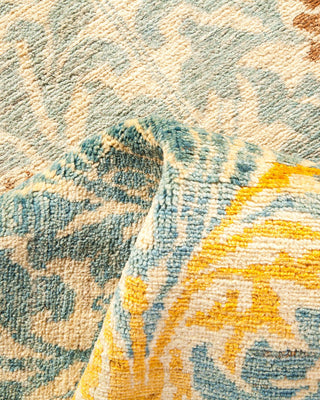 Contemporary Arts & Crafts Ivory Wool Area Rug 6' 2" x 8' 10" - Solo Rugs