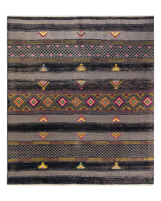 Bohemian Moroccan Gray Wool Area Rug 8' 6" x 10' 1" - Solo Rugs
