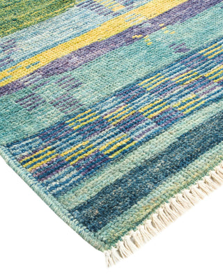 Contemporary Modern Light Blue Wool Area Rug 4' 3" x 6' 3" - Solo Rugs