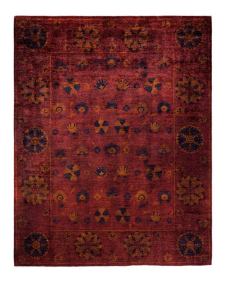 Contemporary Fine Vibrance Red Wool Area Rug 8' 2" x 10' 4" - Solo Rugs