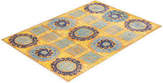 Contemporary Modern Yellow Wool Area Rug 6' 5" x 9' 0" - Solo Rugs